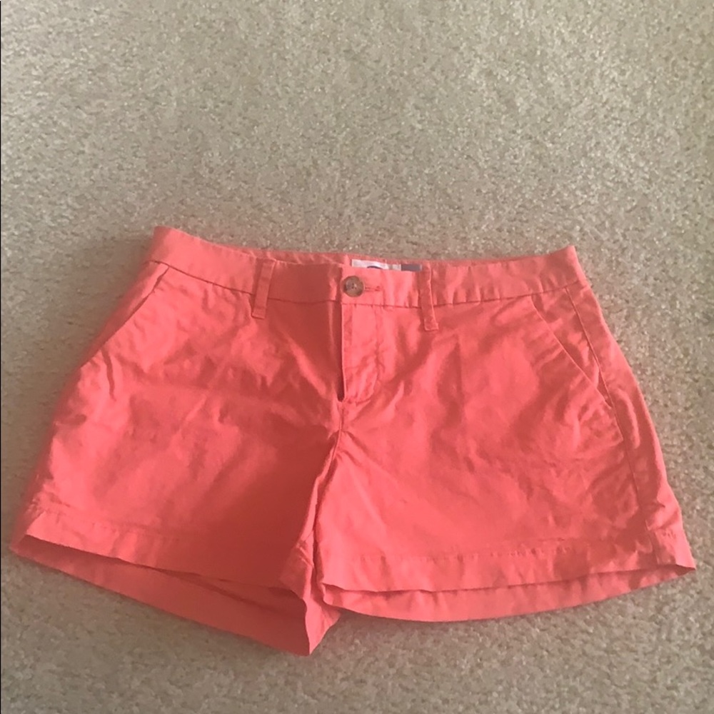 Coral chino shorts